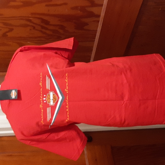 Vintage Harley-Davidson Enough Said Stockholm Sweden Red Med T-shirt - Picture 2 of 10